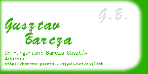 gusztav barcza business card